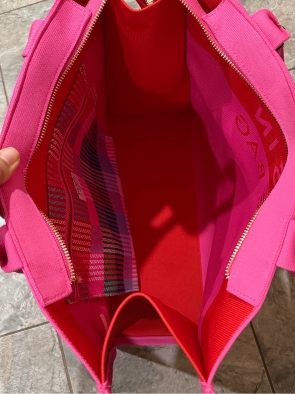 kate spade Pink and Red Colorblock Tote - Picture 2 of 4